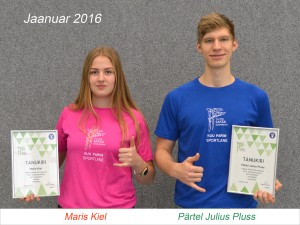 parim sportlane jaanuar 2016