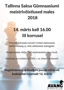 TSG meistrivõistlused males 2018